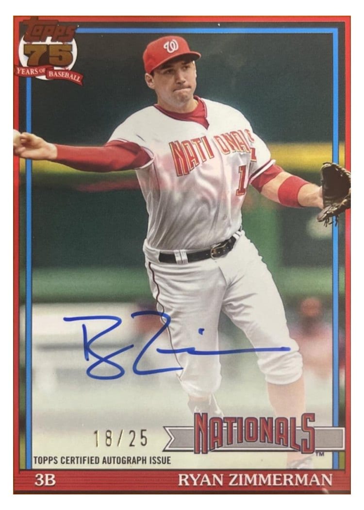 2026 Topps 1991 Topps Autographs Ryan Zimmerman #91A-RZ card