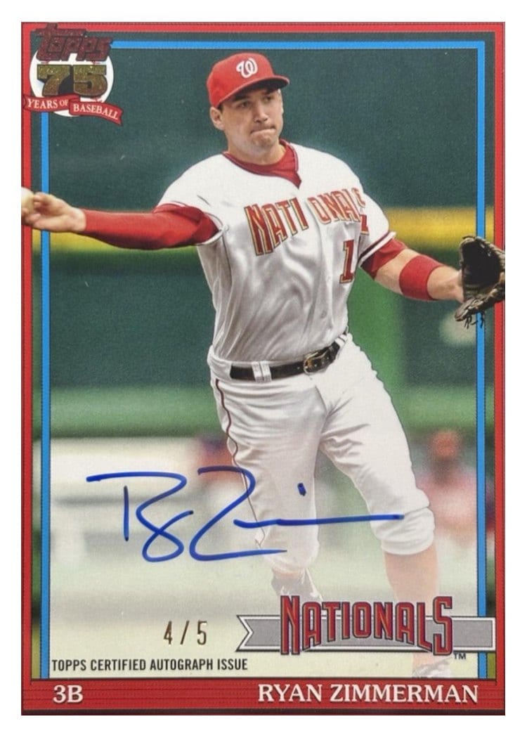 2026 Topps 1991 Topps Autographs Ryan Zimmerman #91A-RZ card