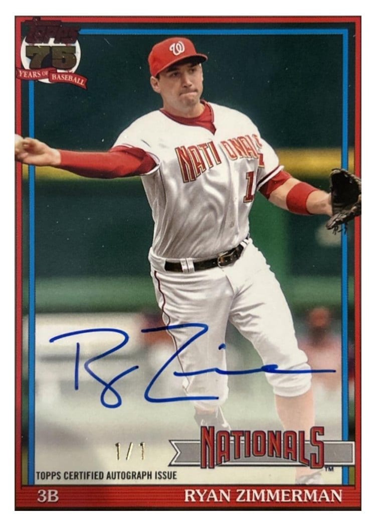 2026 Topps 1991 Topps Autographs Ryan Zimmerman #91A-RZ card