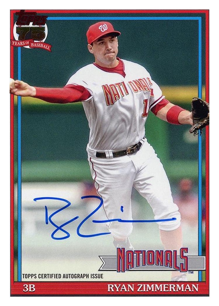 2026 Topps 1991 Topps Autographs Ryan Zimmerman #91A-RZ card