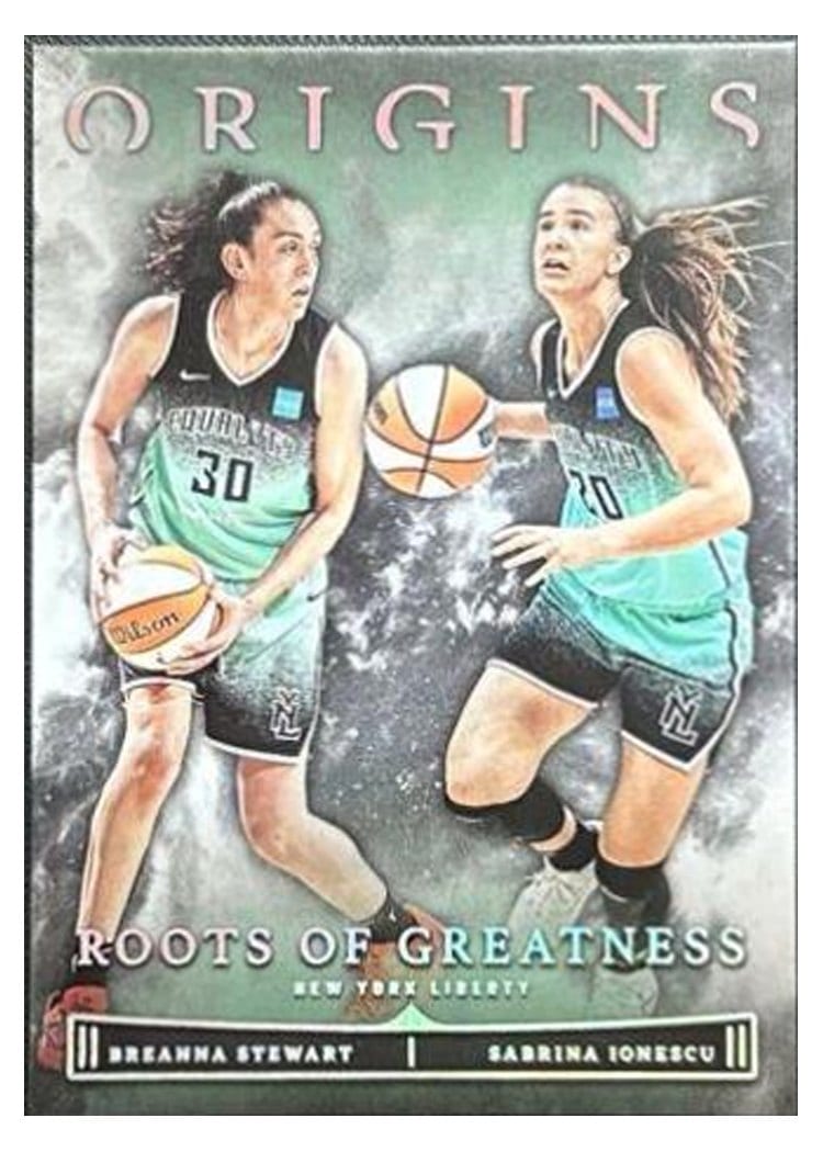 2023 Panini Origins WNBA Roots of Greatness Sabrina Ionescu/Breanna Stewart #6 card