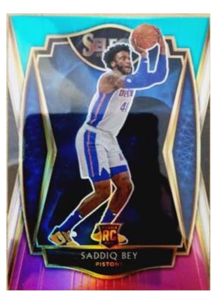 2020-21 Panini Select Base Set Saddiq Bey Teal White Pink #175 card