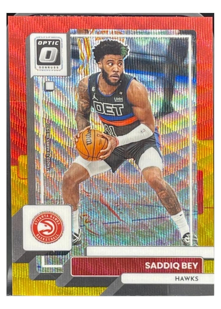 2022-23 Donruss Optic Base Set Saddiq Bey Red Gold Wave #94 card