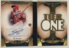 2026 Topps Tier One Autographed Tier One Relics Die Cut Book Sal Stewart #ARDB-SS