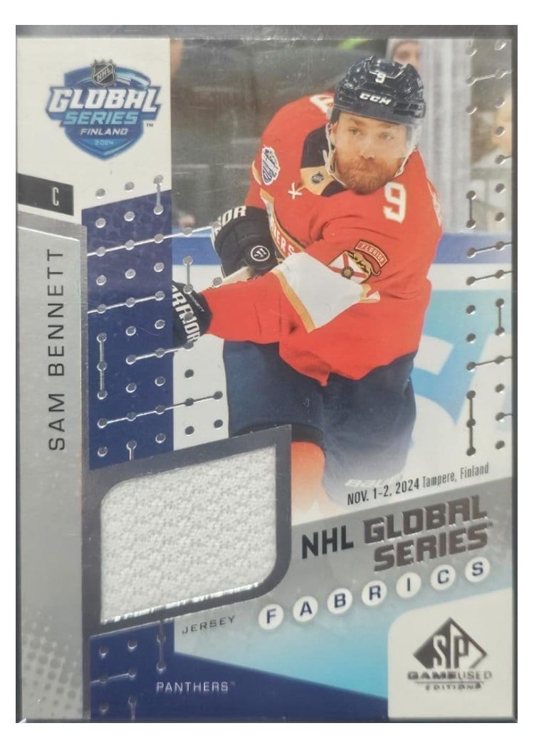 2025-26 SP Game Used 2024 Global Series Stars vs. Panthers Fabrics Sam Bennett #GSF2-2 card