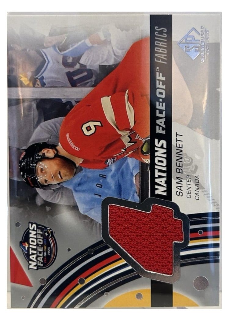 2025-26 SP Game Used 2025 4 Nations Face-Off Fabrics Sam Bennett #4N-SB card