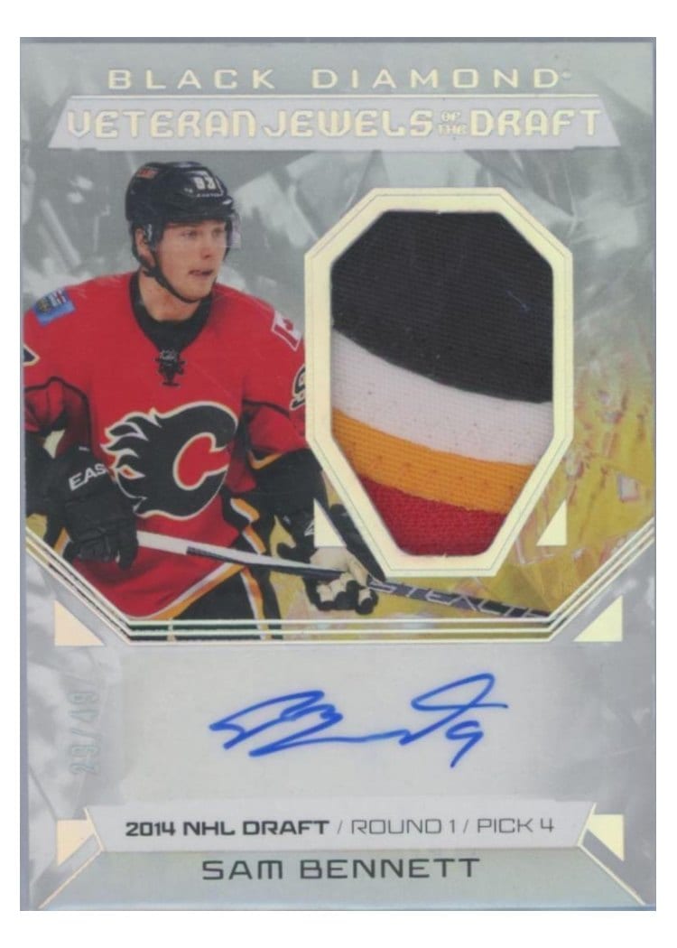 2025-26 Upper Deck Black Diamond Jewels of the Draft Auto Patch Sam Bennett #VJD-SB card