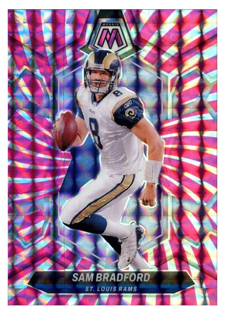 2024 Panini Mosaic Base Set Sam Bradford Pink Swirl #242 card