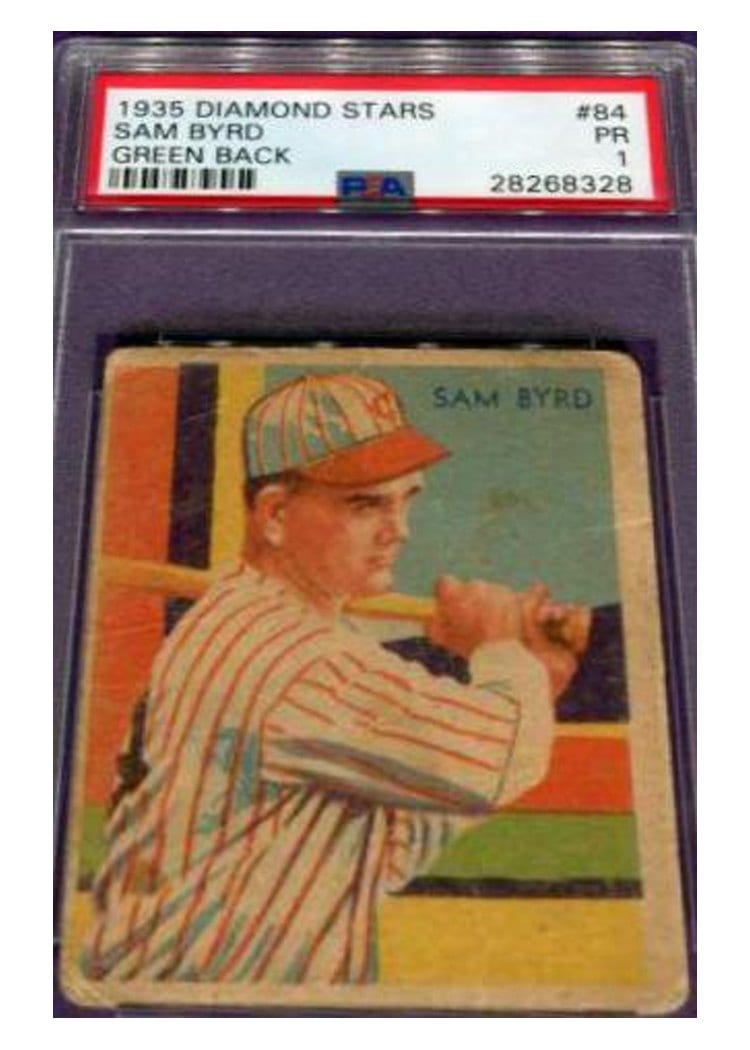 1935 Diamond Stars Sam Byrd #84 card