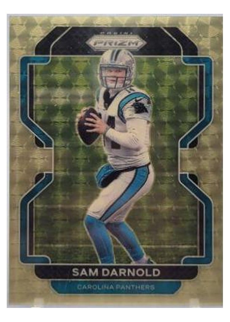 2021 Panini Prizm Base Set Sam Darnold Gold Vinyl Prizm #314 card