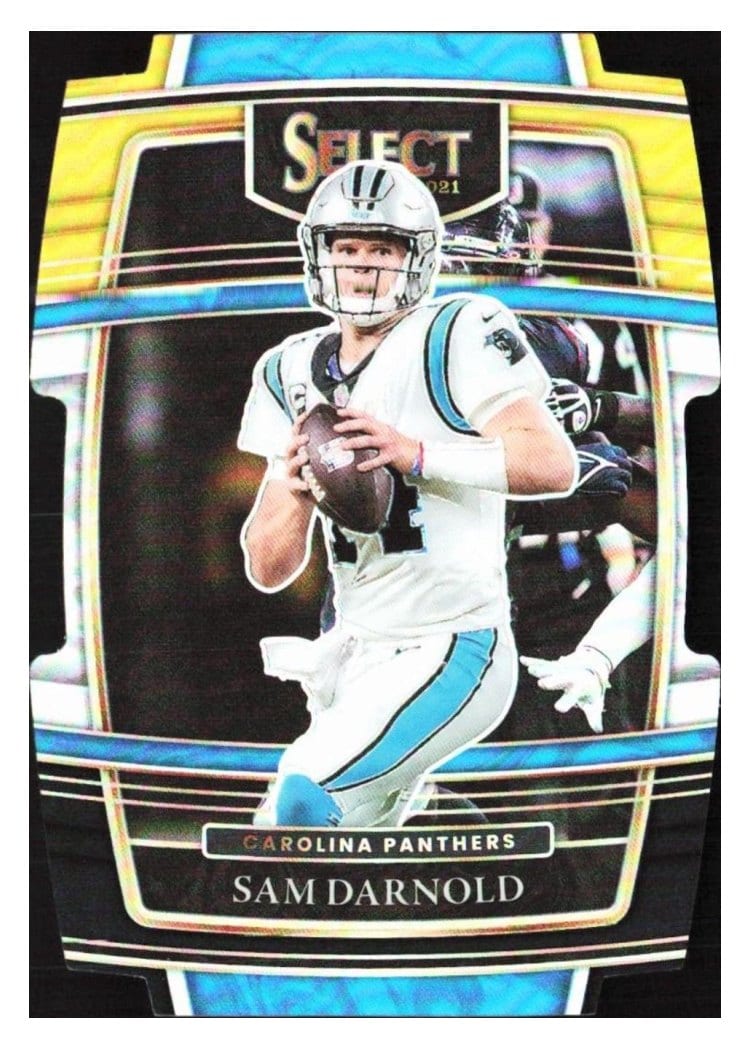 2021 Panini Select Base Set Sam Darnold Black Gold Die Cut #7 card