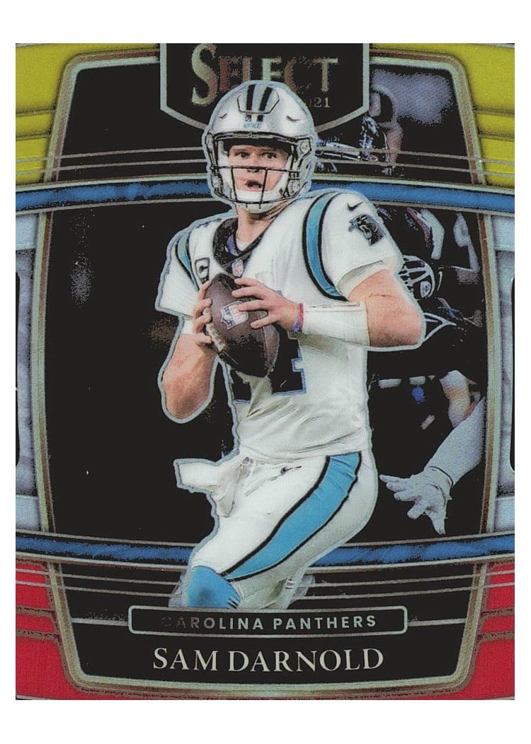 2021 Panini Select Base Set Sam Darnold Red and Yellow Die Cut #7 card