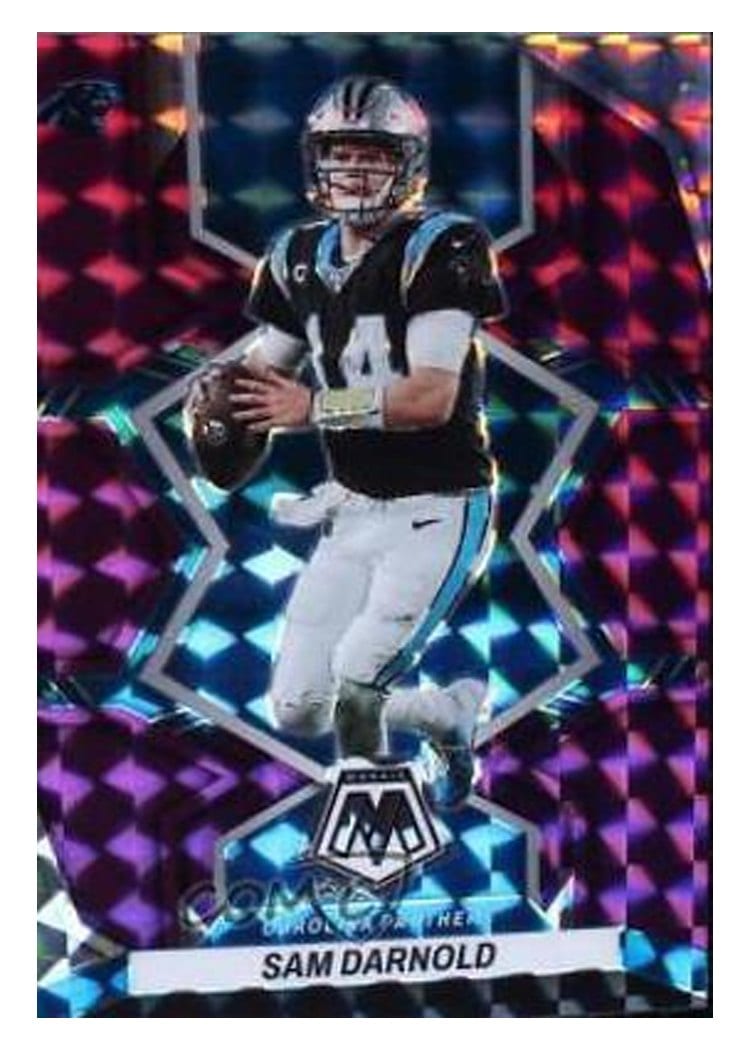 2022 Panini Mosaic Base Set Sam Darnold Purple #27 card