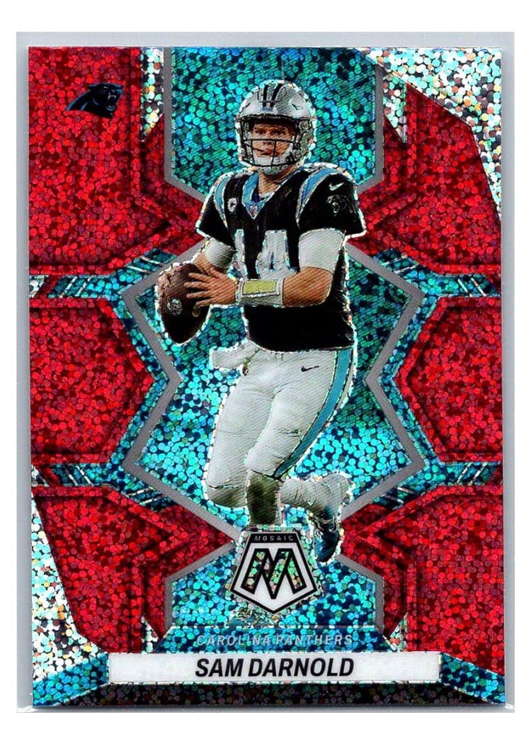 2022 Panini Mosaic Base Set Sam Darnold Red Sparkle #27 card