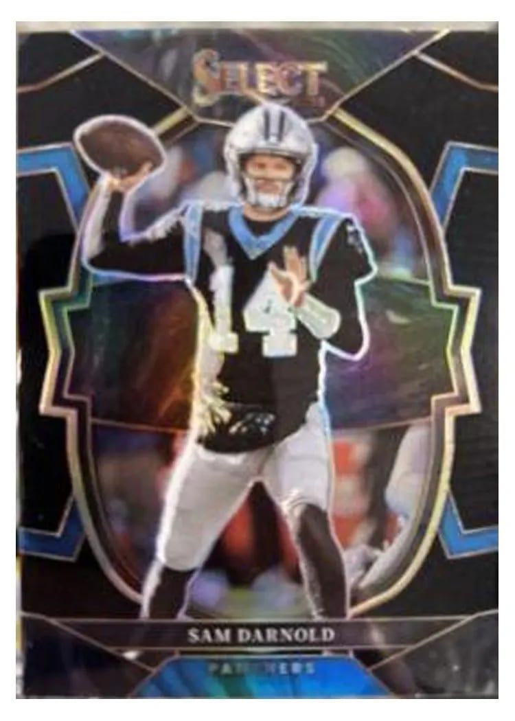2022 Panini Select Base Set Sam Darnold Green Black Snakeskin #33 card