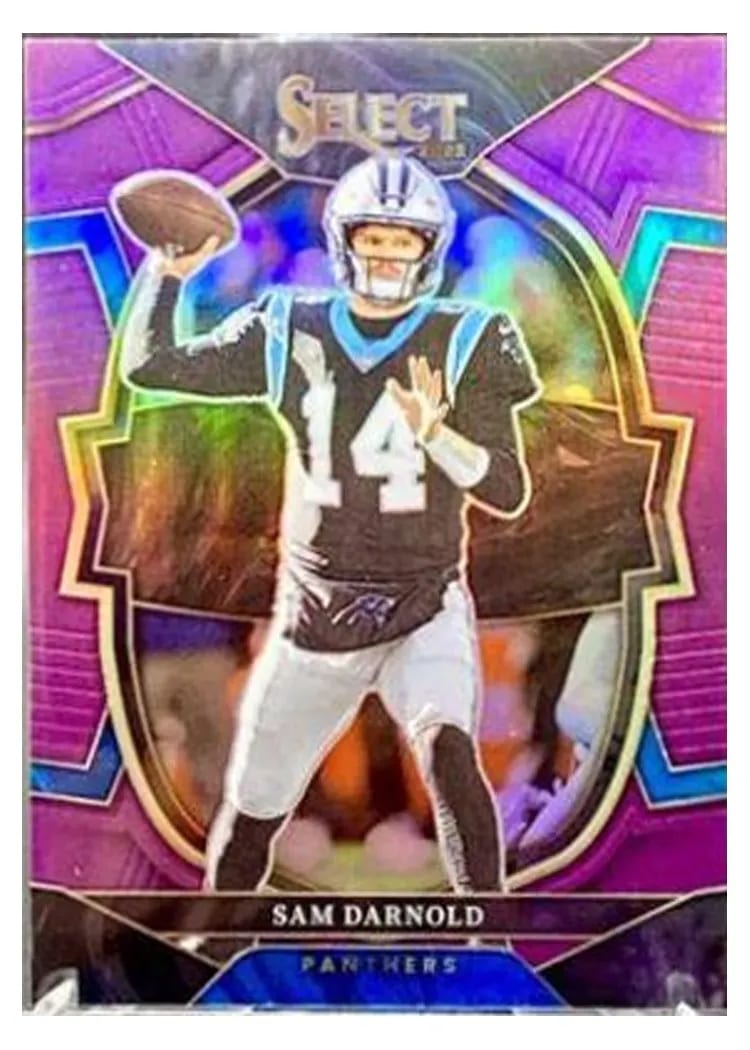 2022 Panini Select Base Set Sam Darnold Purple #33 card