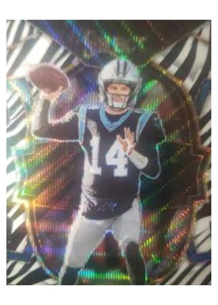 2022 Panini Select Base Set Sam Darnold Zebra Die Cut #33 card