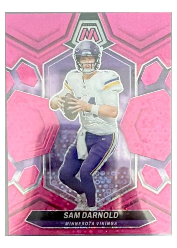 2024 Panini Mosaic Base Set Sam Darnold No Huddle Pink #141 card