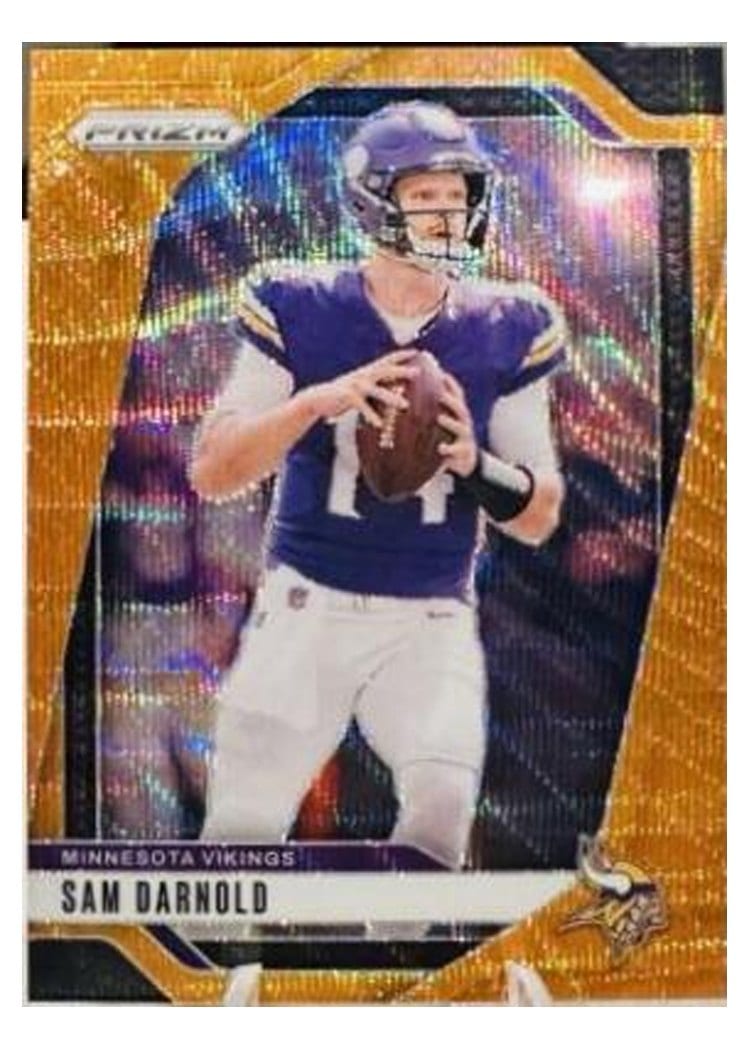 2024 Panini Prizm Base Set Sam Darnold Orange Wave #185 card