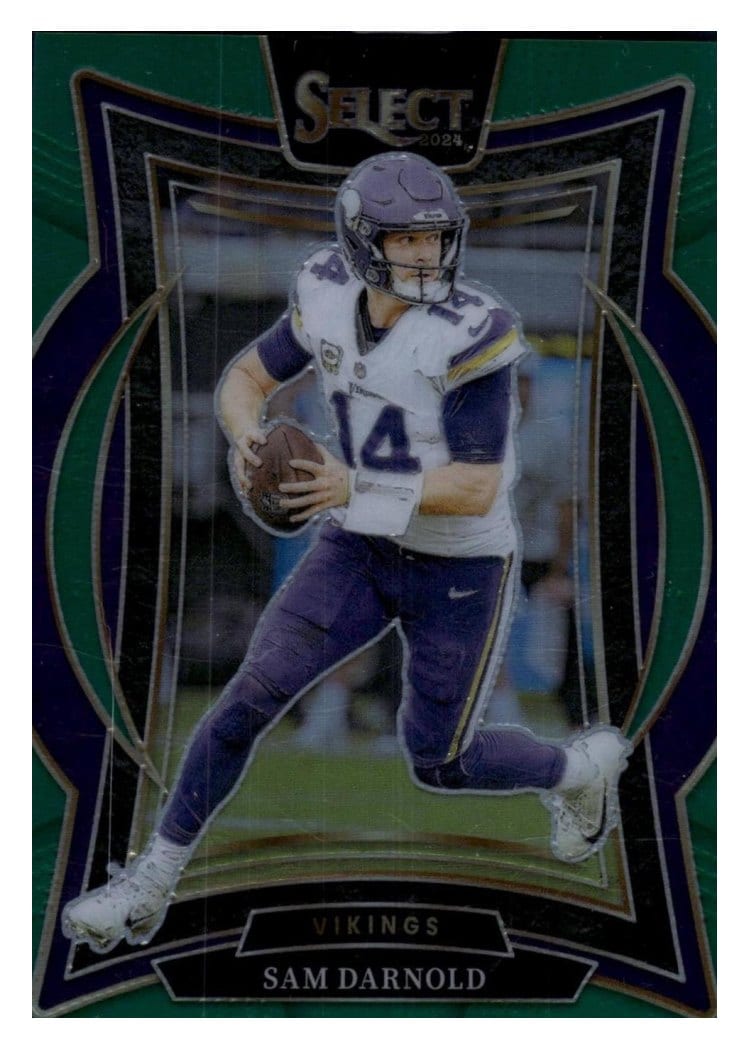 2024 Panini Select Base Set Sam Darnold Green Prizm #92 card