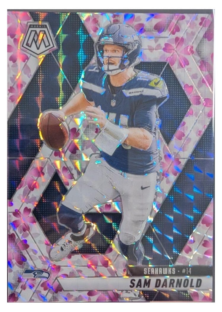 2025 Panini Mosaic Base Set Sam Darnold Choice Cherry Blossom #27 card