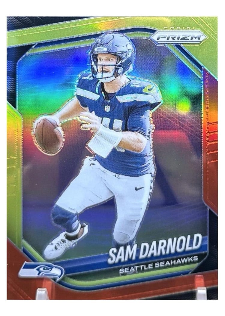 2025 Panini Prizm Base Set Sam Darnold Red Yellow #269 card