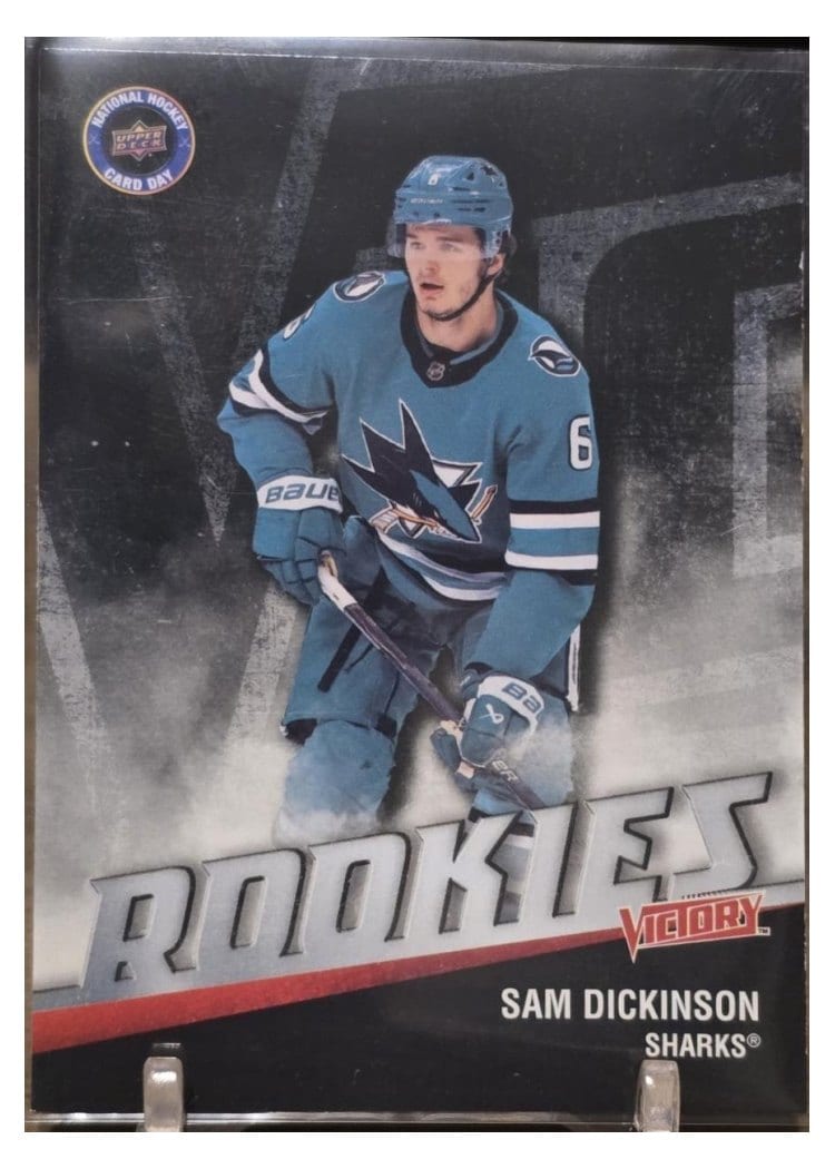 2026 Upper Deck National Hockey Card Day UD Victory Black Rookies Sam Dickinson #V-14 card