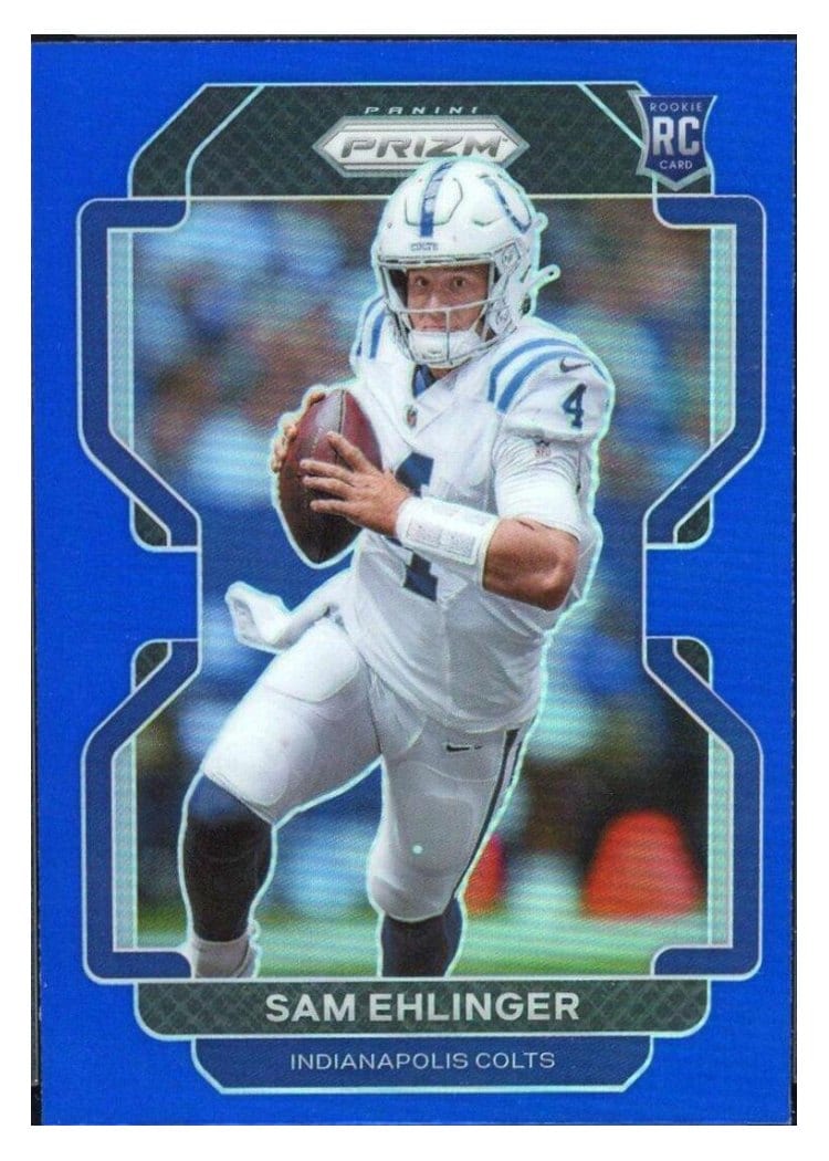 2021 Panini Prizm Base Set Sam Ehlinger Blue Prizm #395 card