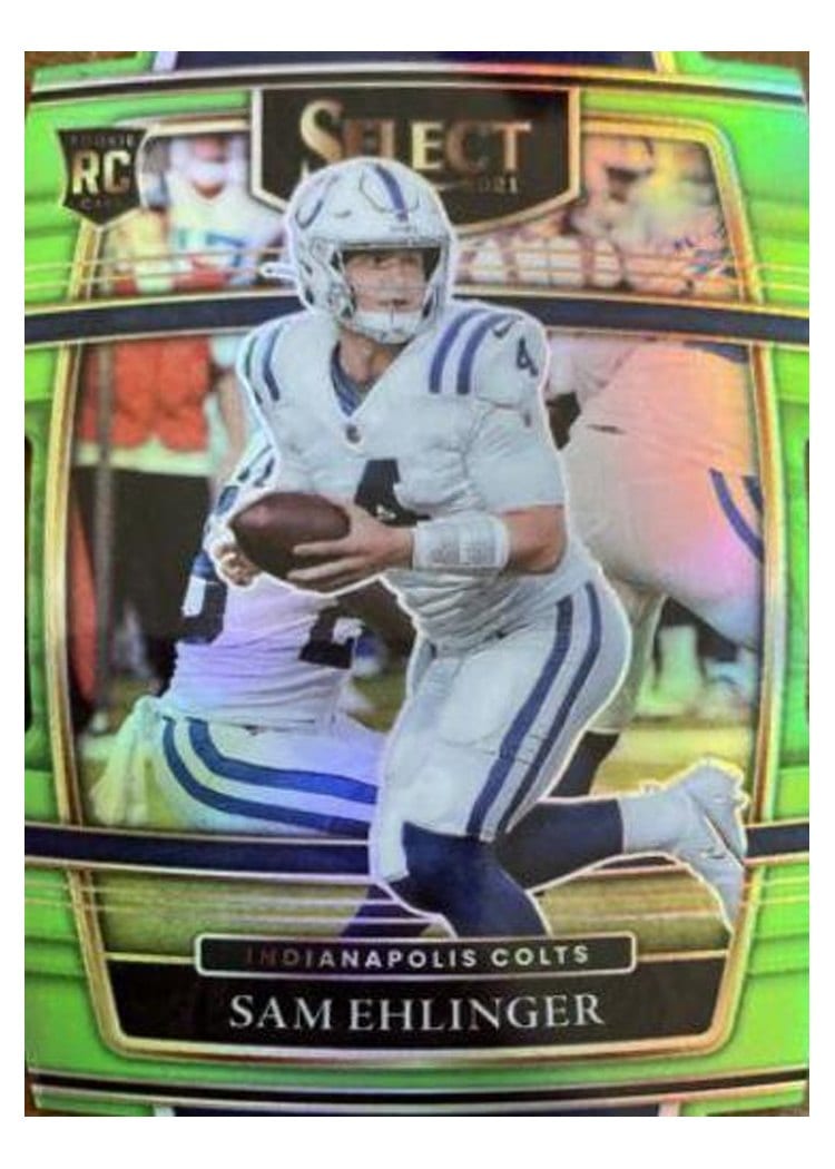 2021 Panini Select Base Set Sam Ehlinger Neon Green Die Cut #98 card