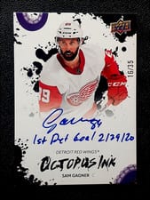 2025-26 Upper Deck Detroit Red Wings Centennial Octopus Ink Inscriptions Sam Gagner "1st DET Goal #OI-SG card