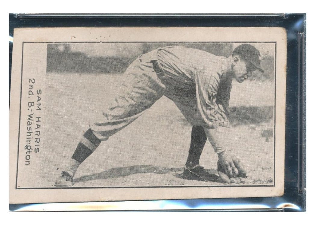 1921 E220 National Caramel Sam Harris card