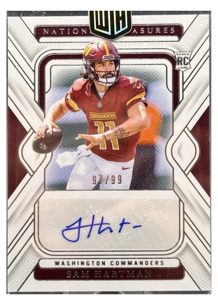 2024 Panini National Treasures Base Set Sam Hartman Signature #150 card