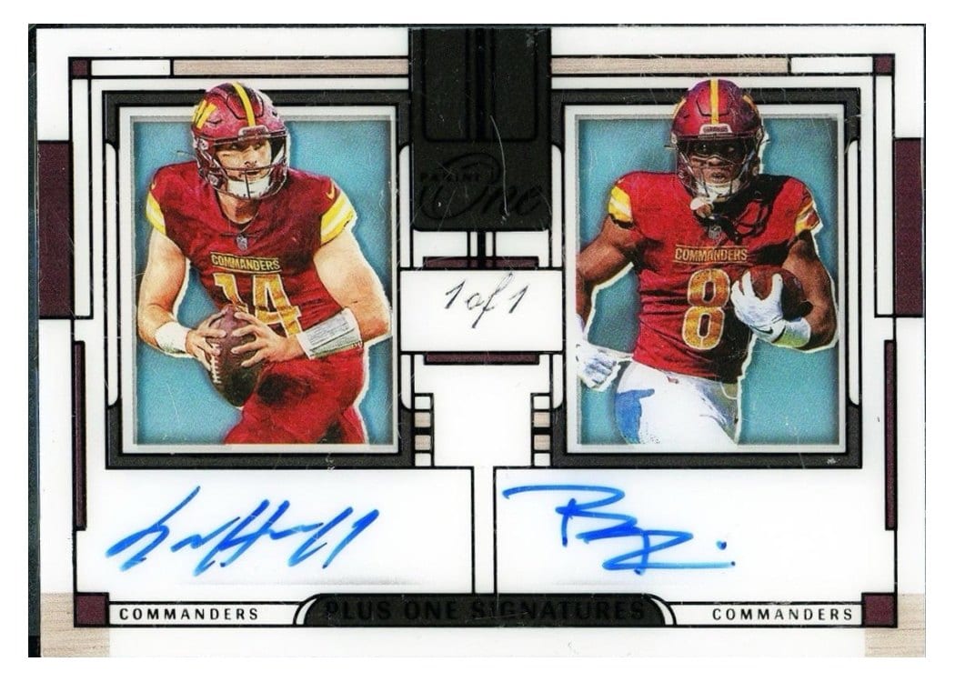2023 Panini One Plus One Signatures Sam Howell/Brian Robinson Jr. #150 card