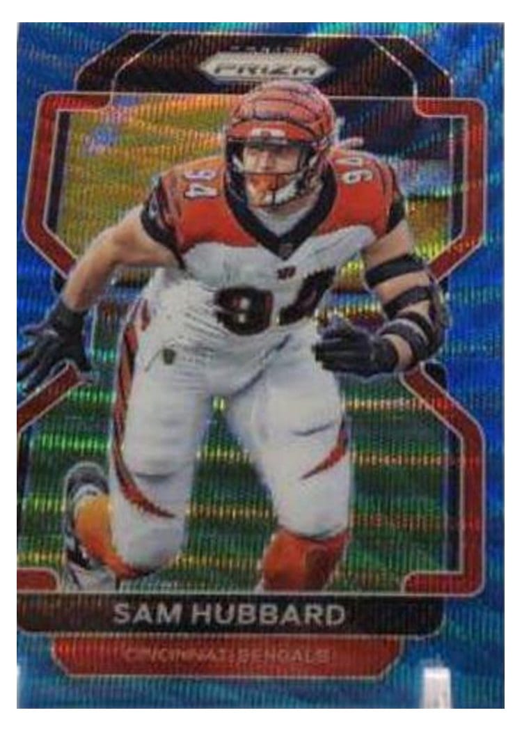 2021 Panini Prizm Base Set Sam Hubbard Blue Wave Prizm #277 card