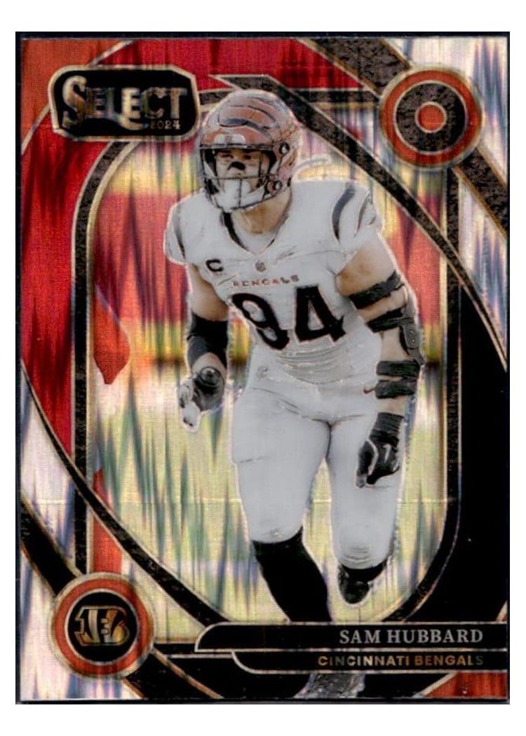 2024 Panini Select Base Set Sam Hubbard Black Red Prizm Shock #292 card