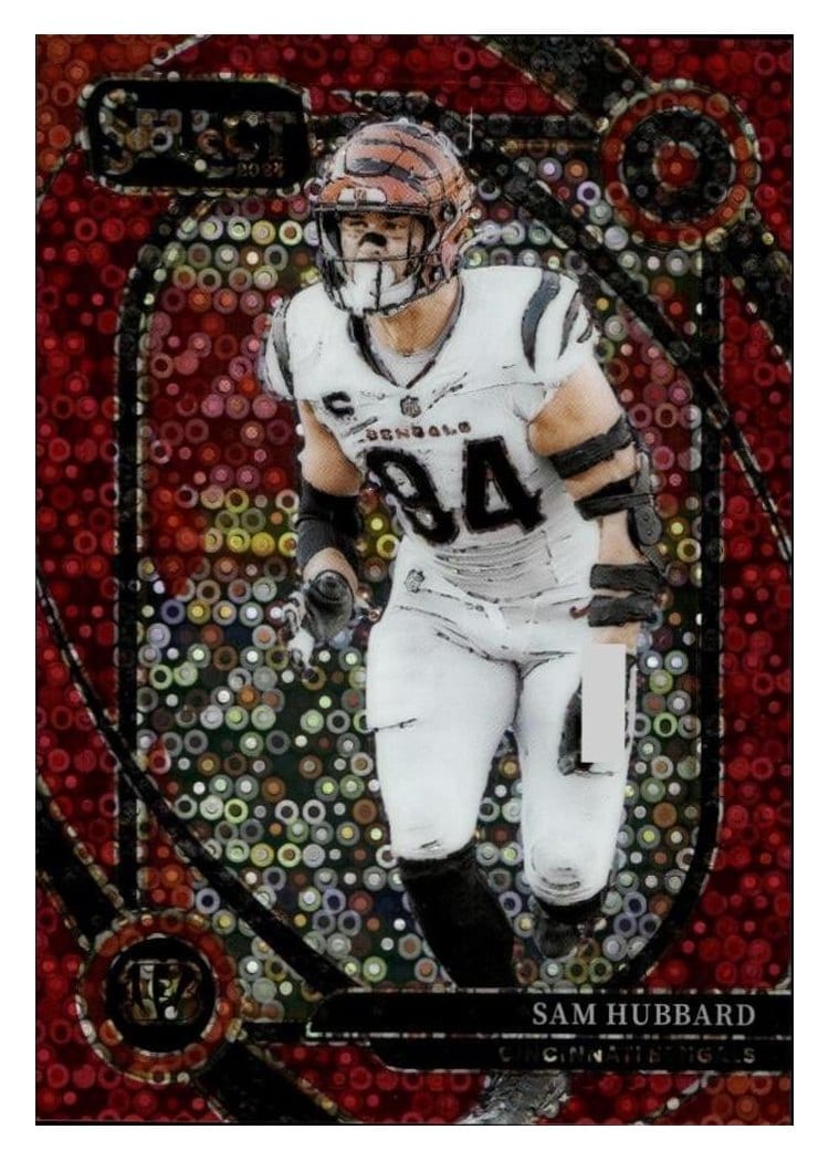 2024 Panini Select Base Set Sam Hubbard Red Disco Prizm #292 card