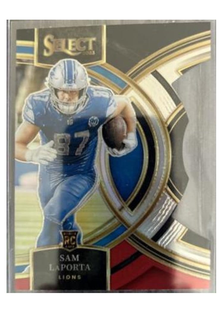 2023 Panini Select Base Set Sam LaPorta Black Red Prizm Die-Cut #106 card