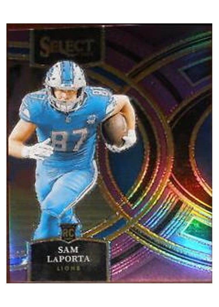 2023 Panini Select Base Set Sam LaPorta Purple Prizm #106 card
