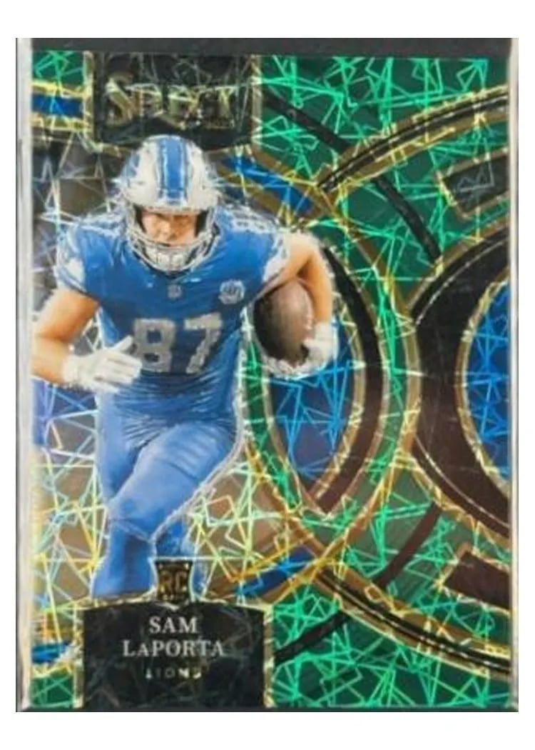 2023 Panini Select Base Set Sam LaPorta Green Prizm #106 card