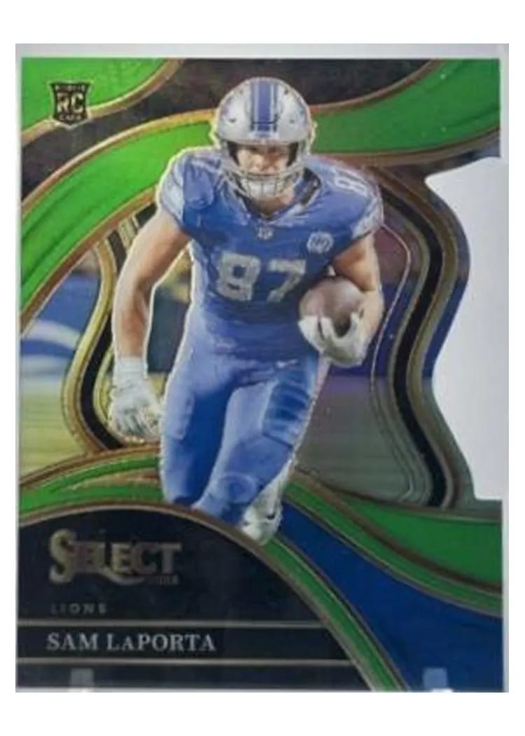 2023 Panini Select Base Set Sam LaPorta Neon Green Prizm Die-Cut #221 card