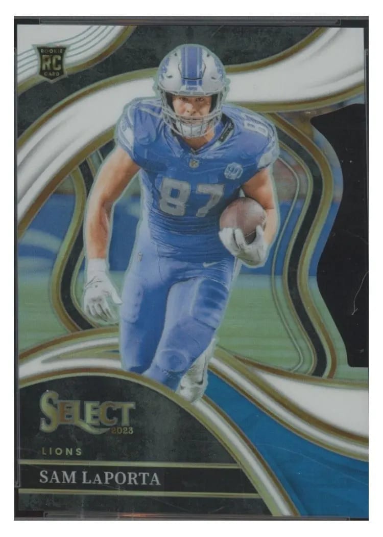 2023 Panini Select Base Set Sam LaPorta White Prizm Die-Cut #221 card