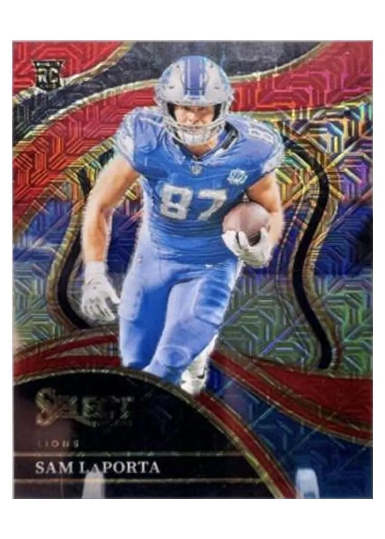 2023 Panini Select Base Set Sam LaPorta Red Prizm #221 card