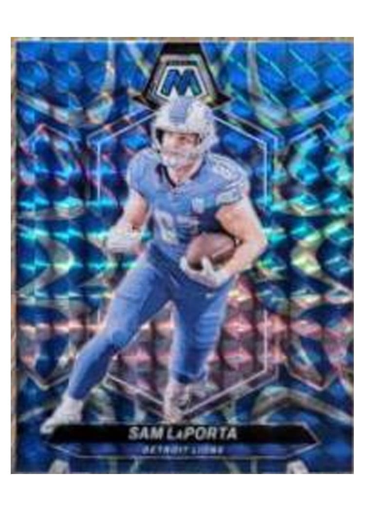 2024 Panini Mosaic Base Set Sam LaPorta Blue Reactive #75 card