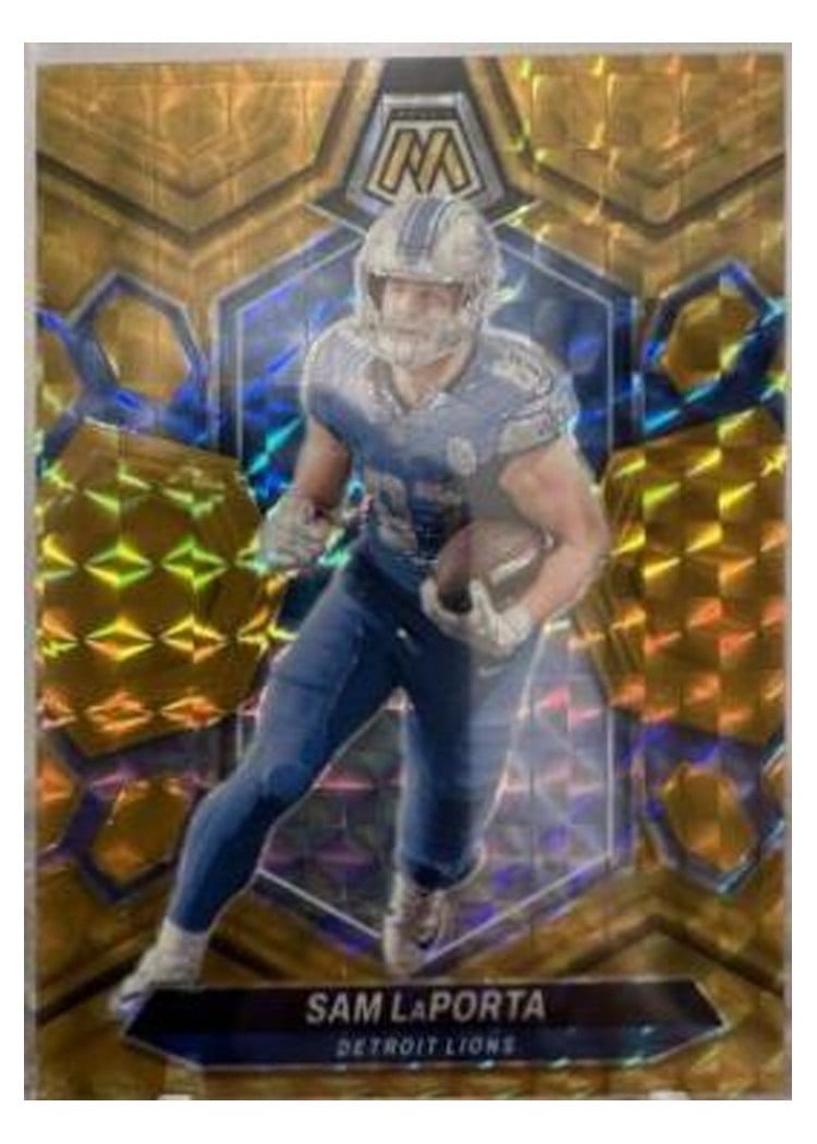 2024 Panini Mosaic Base Set Sam LaPorta Gold #75 card