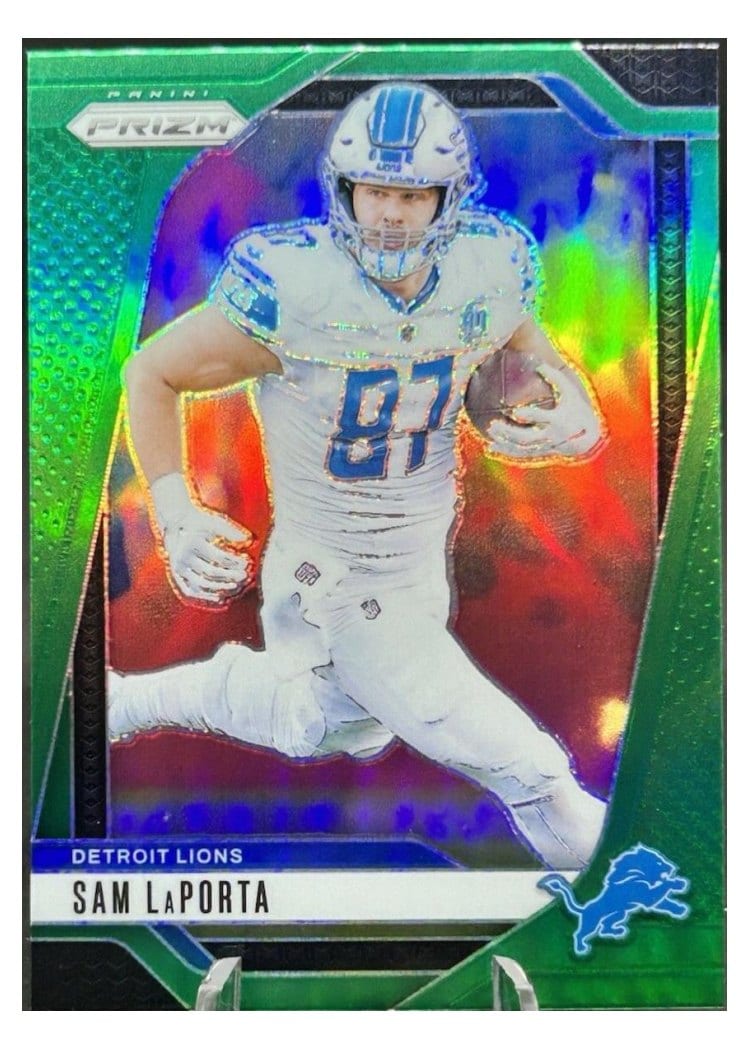 2024 Panini Prizm Base Set Sam LaPorta Green #96 card