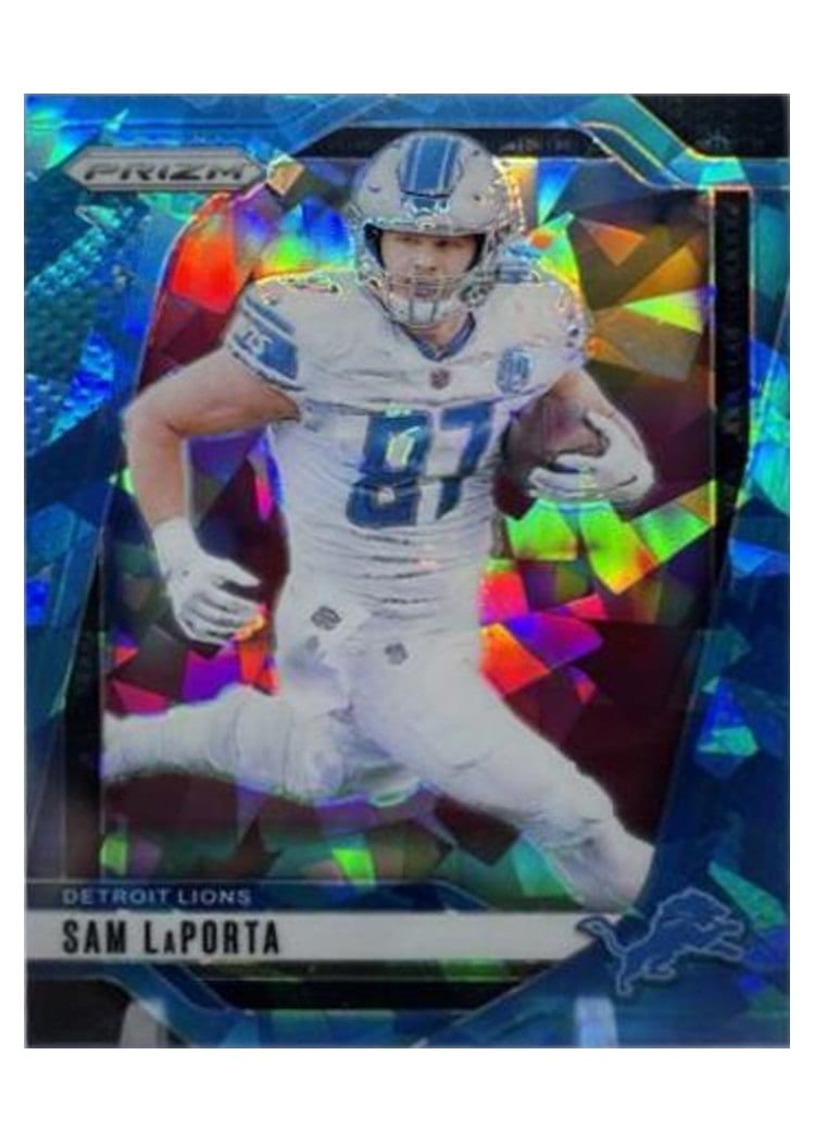 2024 Panini Prizm Base Set Sam LaPorta Blue Ice #96 card