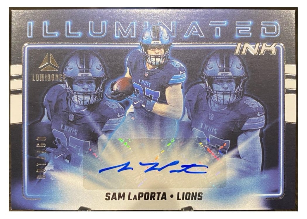 2025 Panini Luminance Illuminated Ink Sam LaPorta #10 card