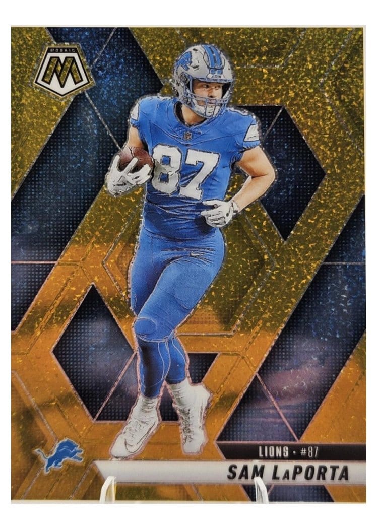 2025 Panini Mosaic Base Set Sam LaPorta Gold Glitter #63 card