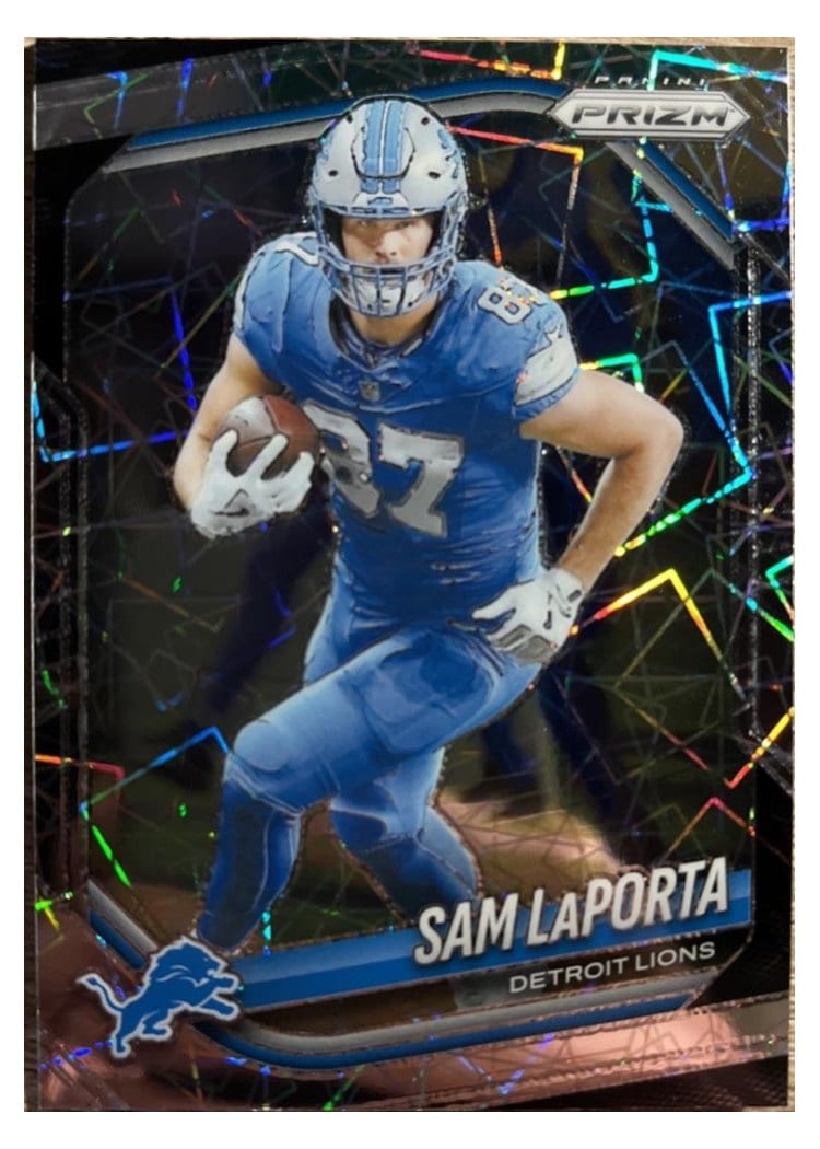 2025 Panini Prizm Base Set Sam LaPorta Lazer #122 card