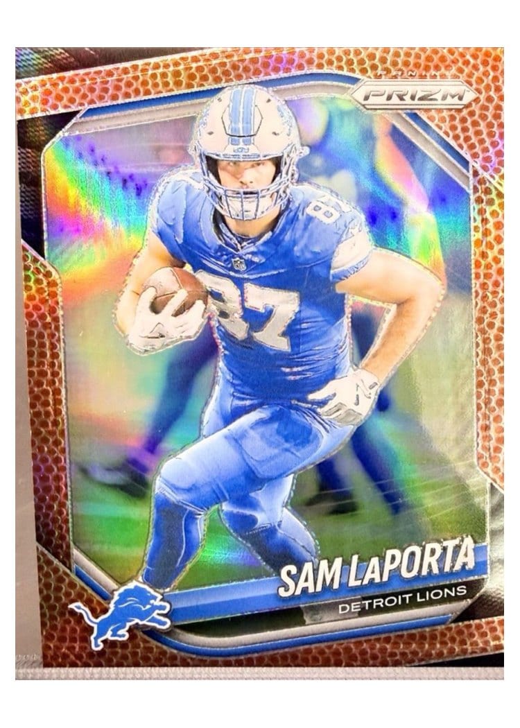 2025 Panini Prizm Base Set Sam LaPorta Pigskin #122 card